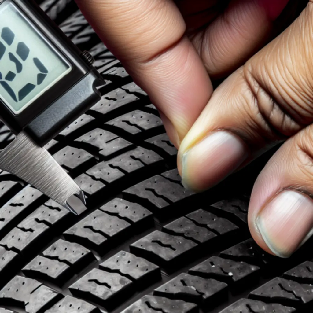 Inspekcja głębokości bieżnika opon